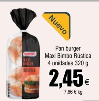 FROIZ Pan burger Maxi Bimbo Rústica 4 unidades 320 g oferta