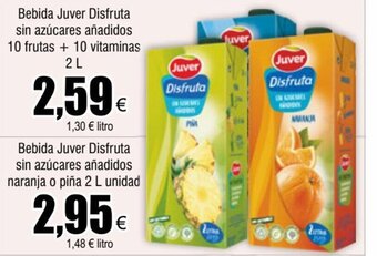 FROIZ Bebida Juver Disfruta sin azúcares añadidos 10 frutas + 10 vitaminas 2L oferta