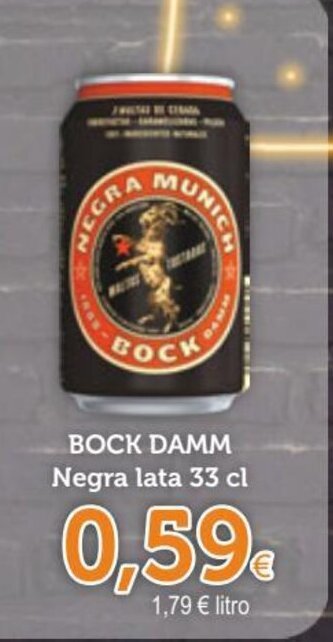 FROIZ BOCK DAMM Negra lata 33 cl oferta