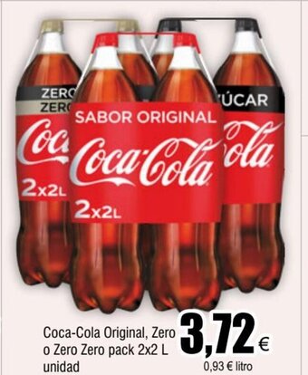 FROIZ Coca-Cola Original, Zero o Zero Zero pack 2x2 L unidad oferta