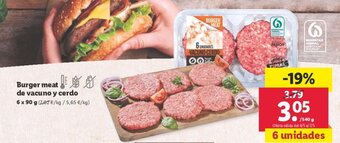 Lidl Burger meat de vacuno y cerdo oferta