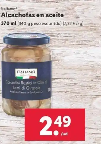 Lidl Italiamo Alcachofas en aceite oferta