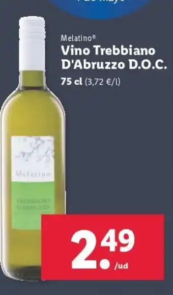 Lidl Melatino Vino Trebbiano D'Abruzzo D.O.C. 75 cl oferta