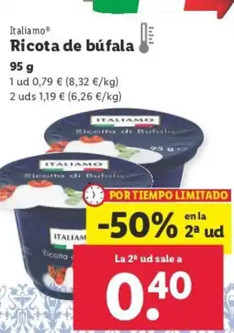 Lidl Italiamo Ricota de búfala 95 g oferta