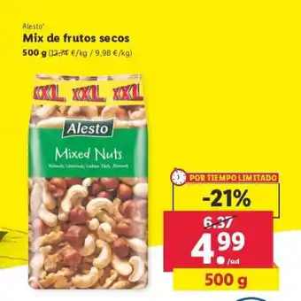 Lidl Alesto Mix de frutos secos 500 g oferta