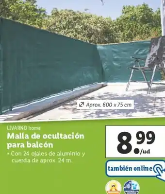 Lidl LIVARNO home Malla de ocultación para balcón oferta