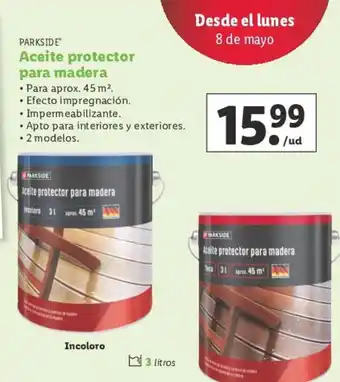 Lidl PARKSIDE Aceite protector para madera oferta