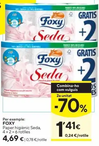 Caprabo Papel higiénico foxy oferta