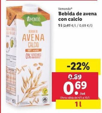 Lidl Bebida de avena oferta