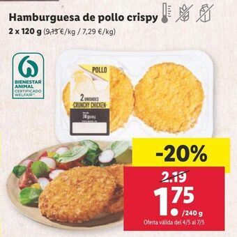 Lidl Hamburguesas de pollo oferta