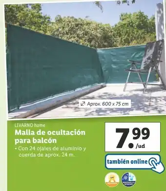 Lidl Malla de ocultación livarno oferta