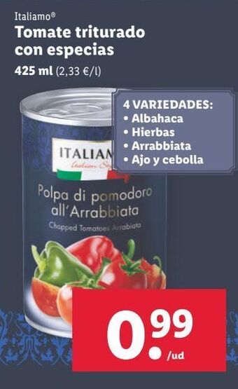 Lidl Tomate triturado italiamo oferta