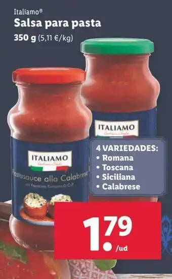 Lidl Salsas para pasta italiamo oferta