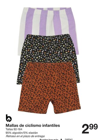 Zeeman Mallas de ciclismo infantiles oferta