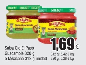 FROIZ Salsa Old El Paso Guacamole 320 g o Mexicana 312 g unidad oferta