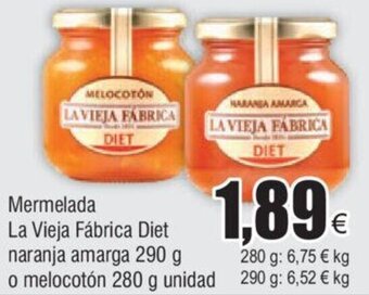 FROIZ Mermelada La Vieja Fábrica Diet naranja amarga 290 g o melocotón 280 g unidad oferta