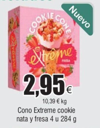 FROIZ Cono Extreme cookie nata y fresa 4 u 284 g oferta
