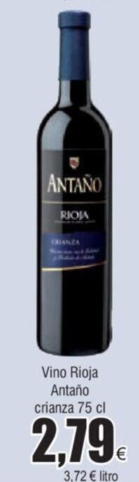 FROIZ Vino Rioja Antaño crianza 75 cl oferta