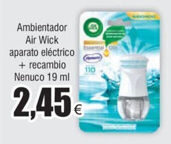 FROIZ Ambientador Air Wick aparato eléctrico + recambio Nenuco 19 ml oferta