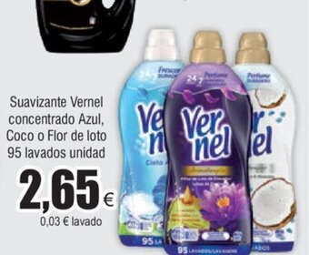 FROIZ Suavizante Vernel concentrado Azul, Coco o Flor de loto 95 lavados unidad oferta