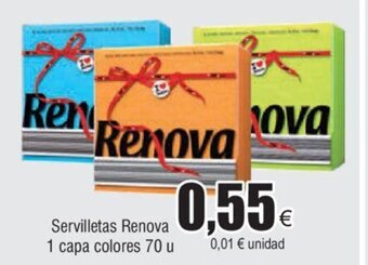 FROIZ Servilletas Renova 1 capa colores 70 u oferta