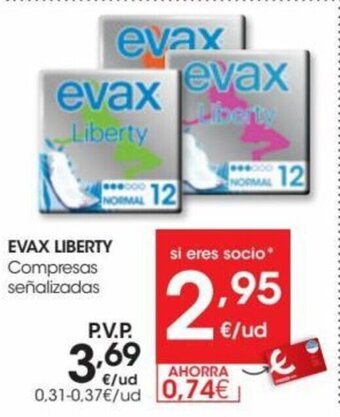 Eroski EVAX LIBERTY Compresas señalizadas oferta
