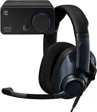 Epos h6pro + gsx 300 bundle cascos gaming para pc, mac - tarjeta de sonido externa para ordenador, sonido envolvente 7.1 y...