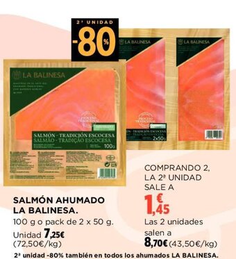 Hipercor SALMÓN AHUMADO LA BALINESA. oferta