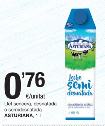 SPAR Fragadis Asturiana Llet sencera, desnatada o semidesnatada 1L oferta