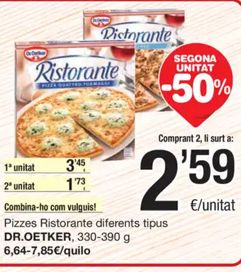 SPAR Fragadis Dr.Oetker Pizzes Ristorante diferents tipus 330-390g oferta