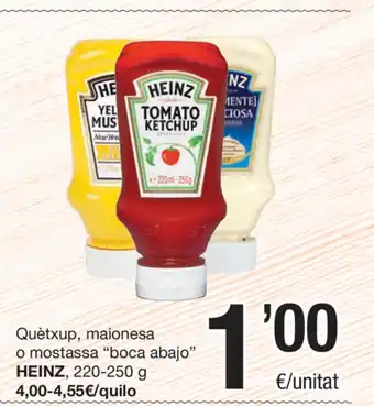 SPAR Fragadis Heinz Quétxup, maionesa o mostassa "boca abajo" 220-250g oferta