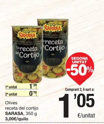 SPAR Fragadis Sarasa Olives receta del cortijo 350g oferta