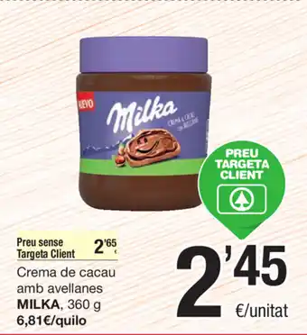SPAR Fragadis Milka Crema de cacau amb avellanes 360g oferta