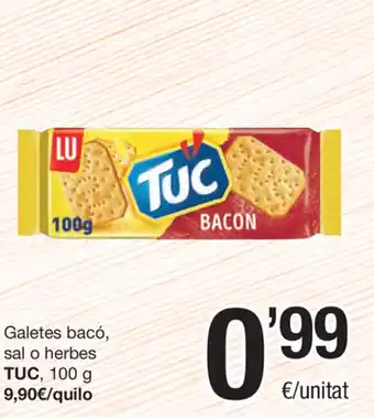 SPAR Fragadis TUC Galetes bacó, sal o herbes 100g oferta