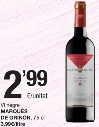 SPAR Fragadis Marqués De Griñon Vi negre 75cl oferta