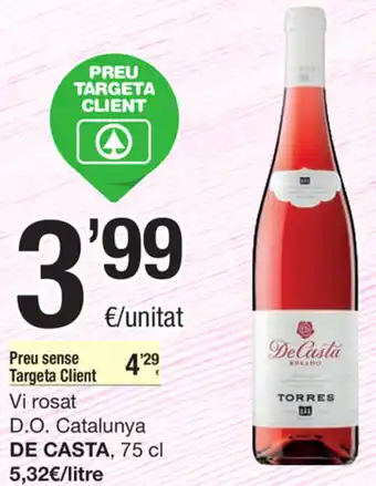 SPAR Fragadis De Casta Vi rosat D.O catalunya 75cl oferta