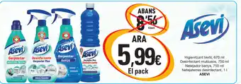 SPAR Fragadis Asevi Higienitzant téxtil, 670ml Desinfectant multiusos 750ml oferta