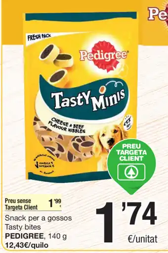 SPAR Fragadis Pedigree Snack per a gossos Tasty bites 140g oferta