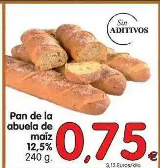 Alimerka Pan De La Abuela De Maiz 12.5% 240g oferta