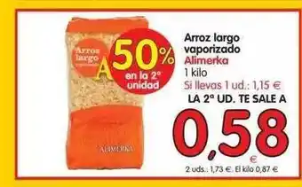 Alimerka Alimerka Arroz Largo Vaporizado 1kilo oferta