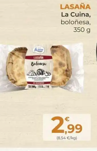 SPAR LASAÑA La Cuina, boloñesa, 350 g oferta