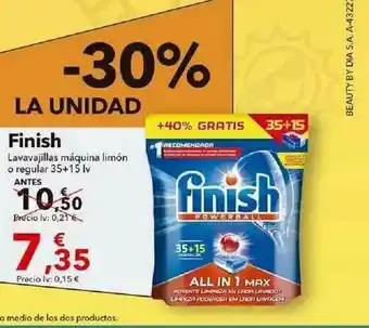 Clarel Finish -30% La Unidad Lavavajillas Máquina Limón O Regular oferta