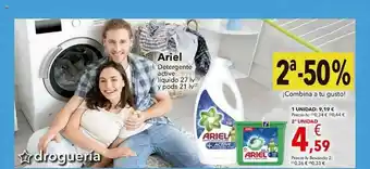 Clarel 2a -50% Ariel Detergente Active Liquido Y Pods oferta