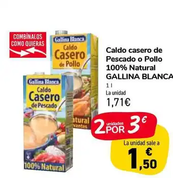 Carrefour Market Caldo Casero De Pescado O Pollo 100% Natural Gallina Blanca 1L oferta