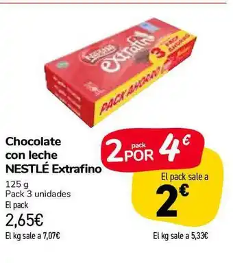 Carrefour Market Nestlé Extrafino Chocolate Con Leche 125g oferta