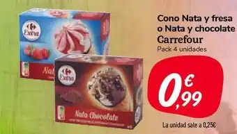 Carrefour Market Cono Nata Y Fresa O Nata Y Chocolate Carrefour oferta