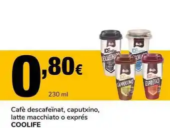 Coolife Cafè Descafeïnat Caputxino Latte Macchiato O Exprés 230ml