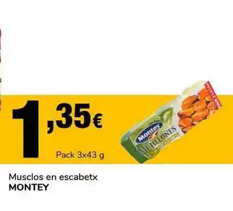 Supeco Montey Musclos En Escabetx pack3 x 43g oferta