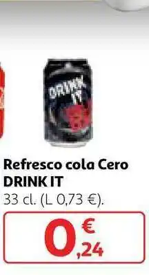 Alcampo Drink It Refresco Cola Cero 33cl oferta