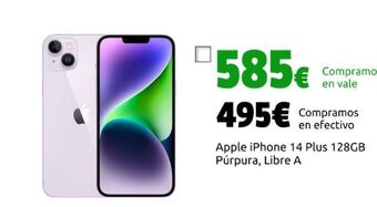 CeX Apple iphone 14 plus 128gb púrpura, libre a oferta